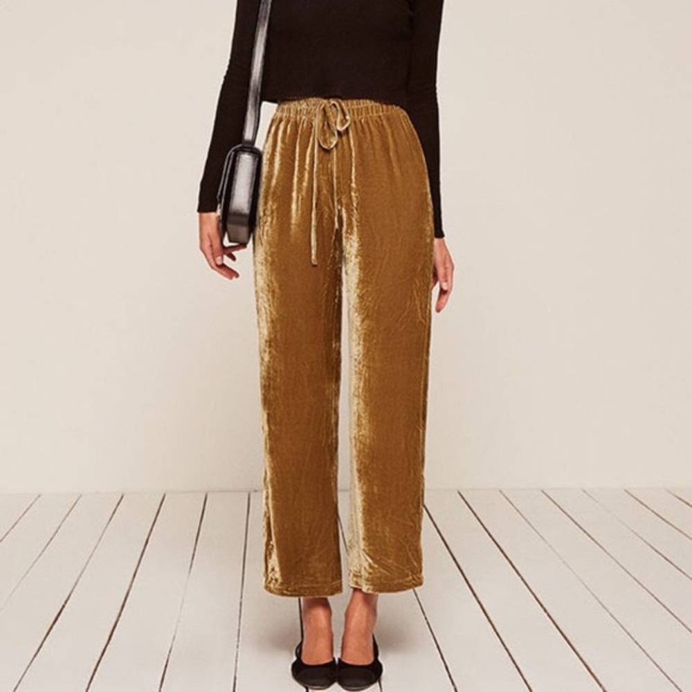 Reformation Stefan velvet pants